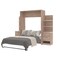 Bestar Cielo 99W Full Murphy Bed with Floating Shelves and Drawers (98W), Rustic Brown & White 80891-000009 - alternate 2